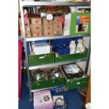 A QUANTITY OF DECORATIVE AND ORNAMENTAL ITEMS ETC, to include Christmas tree storage tins, Mickey