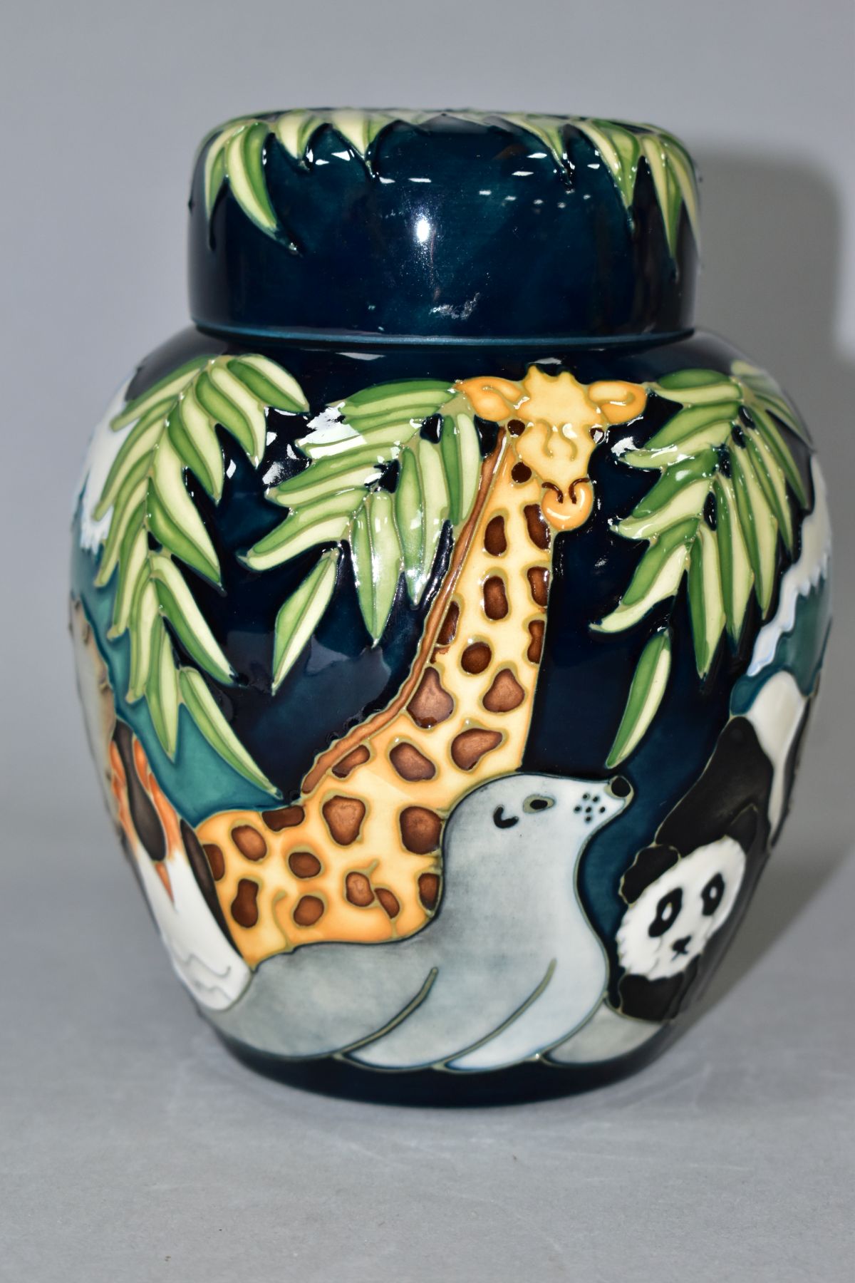 A MOORCROFT POTTERY GINGER JAR, Noahs Ark designed by Rachel Bishop exclusively for Members - Image 3 of 8