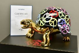 DIEDERIK VAN APPLE / VANAPPLE (DUTCH 1985) 'WORLD PEACE', a limited edition gold turtle sculpture