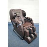 A REAL RELAX FAVOR-03 BROWN LEATHERETTE MASSAGE CHAIR