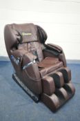 A REAL RELAX FAVOR-03 BROWN LEATHERETTE MASSAGE CHAIR