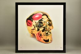 RORY HANCOCK (WALES 1987) 'LOVE ME FOREVER', a signed limited edition print of a skull, 8/95 with