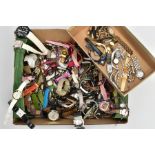 A BOX OF ASSORTED WRISTWATCHES, to include a quantity of mostly Quartz movement lady's, Gentlemens