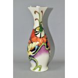 A MOORCROFT COLLECTORS CLUB 2008 DEMETER PATTERN VASE, square shaped neck over baluster body,