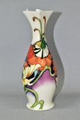 A MOORCROFT COLLECTORS CLUB 2008 DEMETER PATTERN VASE, square shaped neck over baluster body,