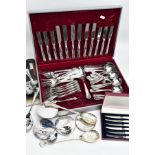 A CANTEEN OF STAINLESS STEEL CUTLERY, Kings pattern handles, for six place setting, together with