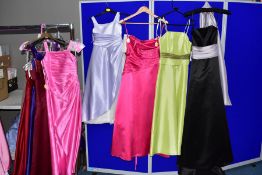 TEN CHILDREN'S AND ADULT'S SIZES 6-8 EVENING/ PROM/ BRIDESMAID DRESSES, comprising a lilac Veronia