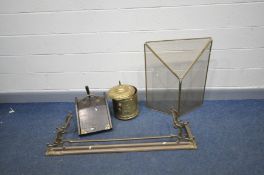 A COLLECTION OF 20th CENTURY FIRE FURNITURE including a Brass and Copper Fender, an Edwardian