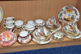 A COLLECTION OF ROYAL CROWN DERBY ' OLDE AVESBURY' PATTERN TEA AND COFFEE WARES, ETC, comprising a