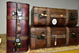 THREE MODERN SUITCASE STYLE STORAGE CASES BY LESSER & PAVEY LTD, comprising three vintage style