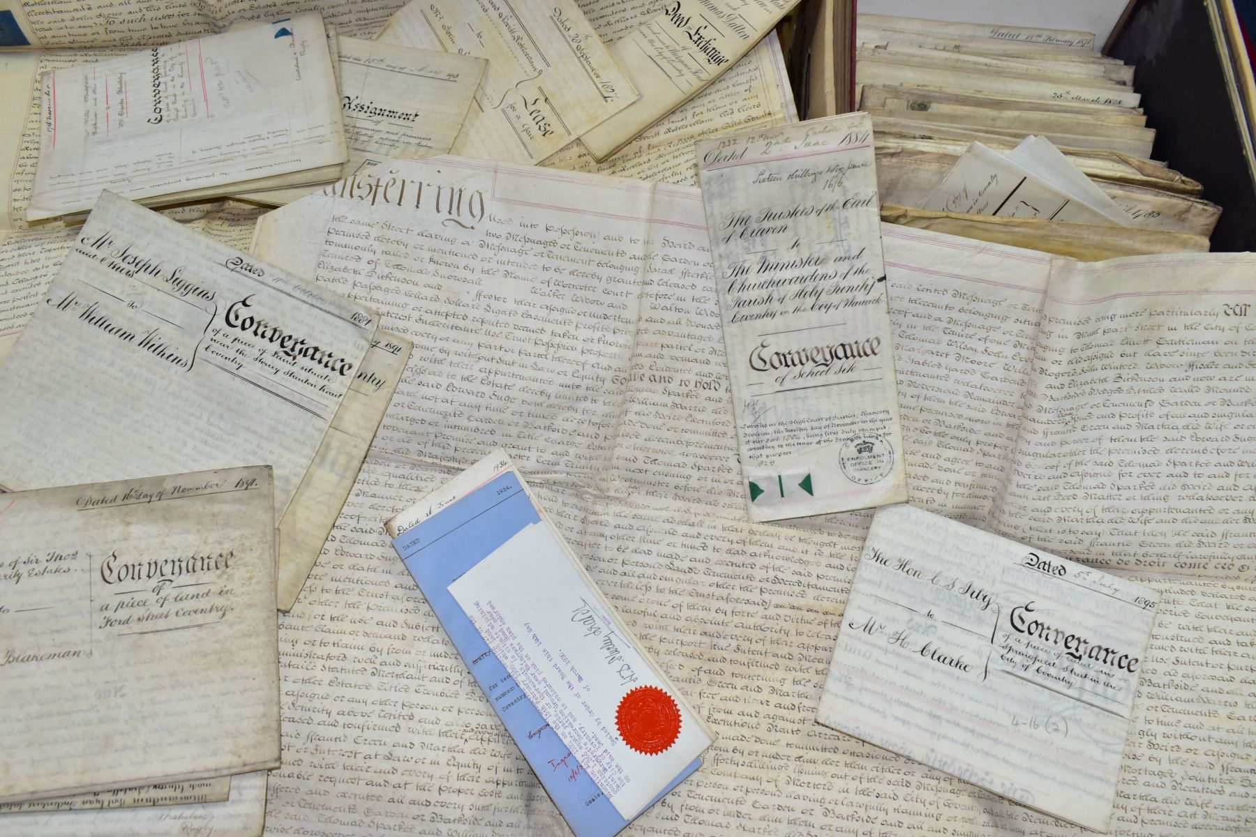 INDENTURES, a collection of approximately forty-five legal documents dating from 1726 1933 and