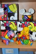 THREE BOXED BRITTO DISNEY FIGURES/MONEY BANK, comprising Winnie the Pooh no 4033896, height 18cm,
