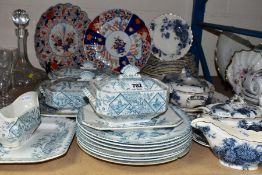 TWO LATE VICTORIAN/EARLY TWENTIETH CENTURY CERAMIC PART DINNER SERVICES AND TWO LATE 19TH CENTURY