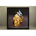RORY HANCOCK (WALES 1987) 'BUTTERFLY KISS', a signed limited edition print of a skull, 52/95 with