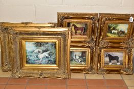 SIX LATER 20TH CENTURY PRINTS OF HOUNDS AND HORSES, comprising four working dog prints and two horse