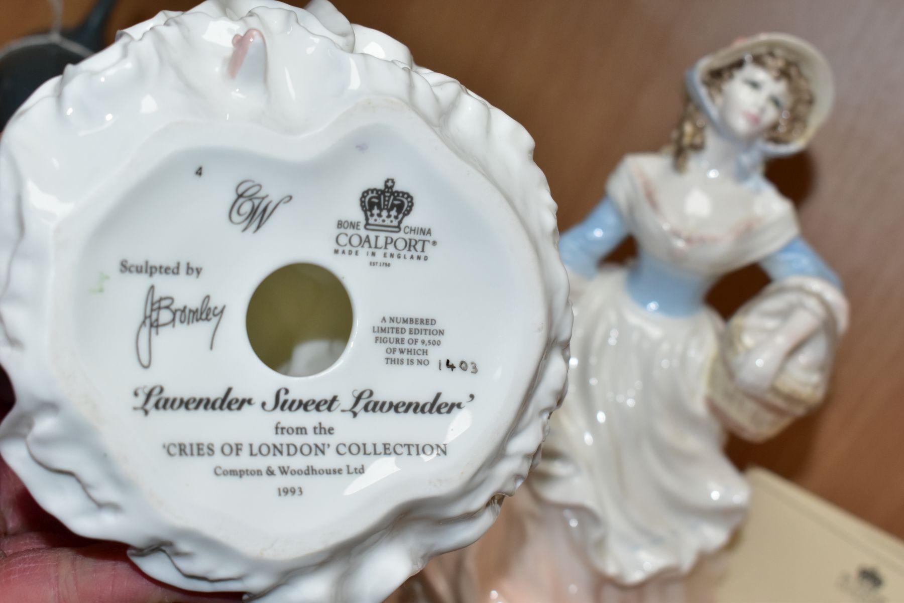TWO LIMITED EDITION COALPORT FIGURES FROM CRIES OF LONDON COLLECTION, comprising Lavender Sweet - Image 4 of 5
