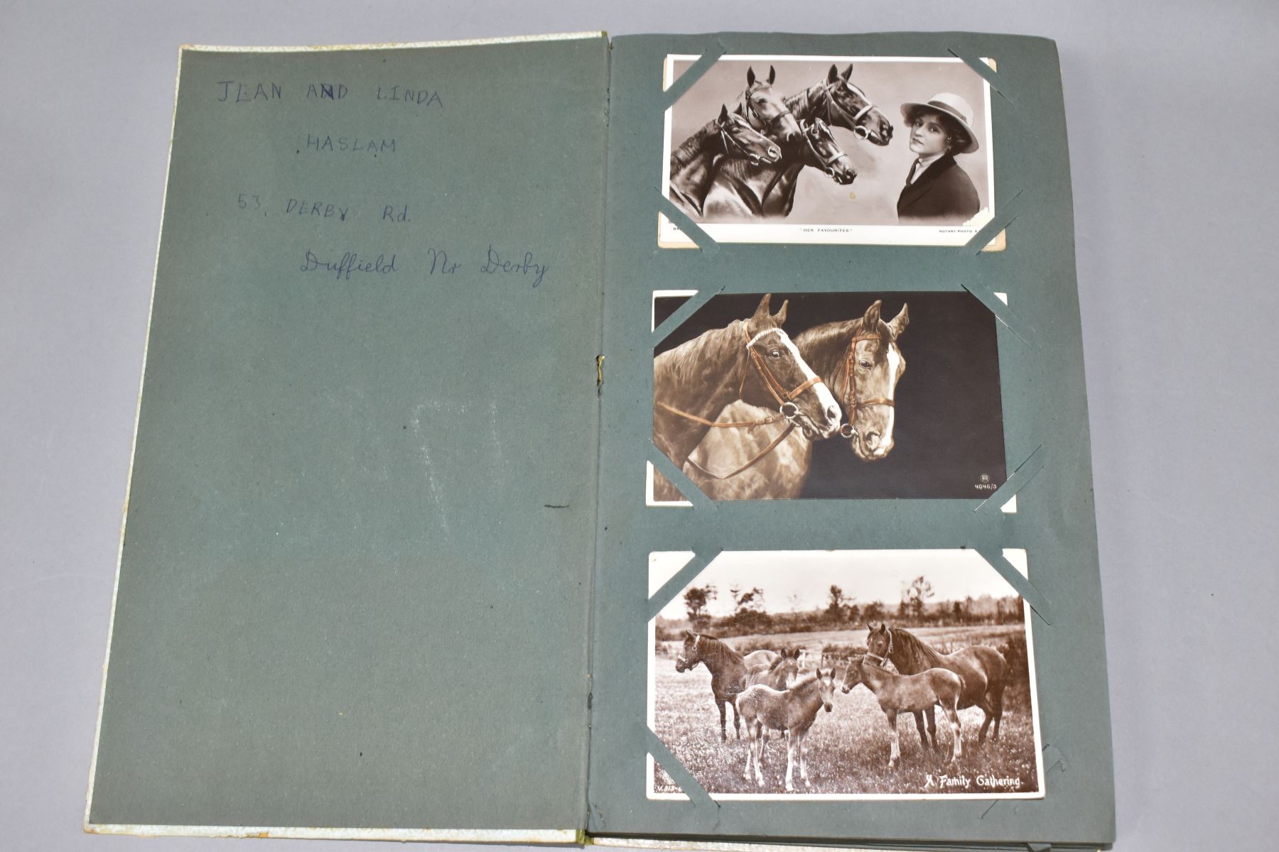 POSTCARDS, approximately 133 Postcards in one album of equine related cards, early-mid 20th century, - Image 2 of 8