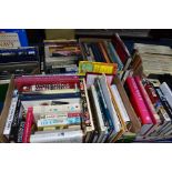 BOOKS, six boxes containing approximately 95-100 titles, subjects include history and the Second