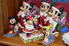SIX BOXED ENESCO WALT DISNEY SHOWCASE COLLECTION DISNEY TRADITIONS RESIN ORNAMENTS, designed by