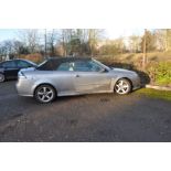 A 2007 SAAB 9-3 LINEAR SE TiD CONVERTABLE TWO DOOR CAR in silver grey with 1.9l Deisel engine,