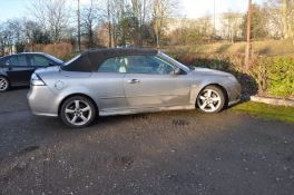 A 2007 SAAB 9-3 LINEAR SE TiD CONVERTABLE TWO DOOR CAR in silver grey with 1.9l Deisel engine,