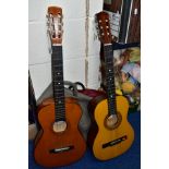 TWO THREE QUARTER SIZE SIX STRING ACOUSTIC GUITARS, comprising an Encore Model no.ENC36N and a 570