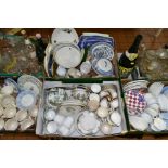 SIX BOXES OF CERAMICS AND GLASS ETC, to include a Royal Cauldon GWR hotels fruit bowl, Duchess '