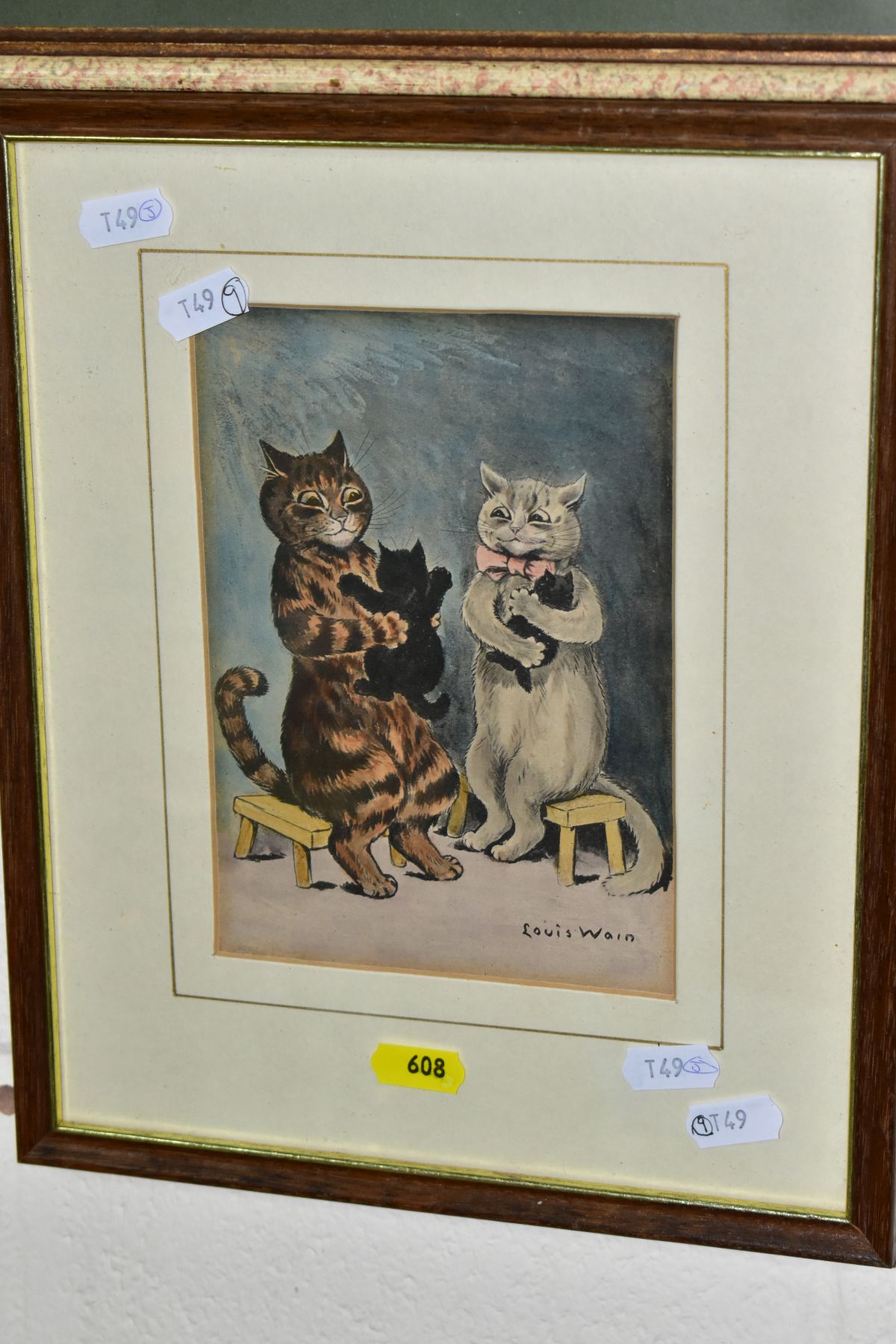 TWO EARLY 20TH CENTURY PRINTS OF ANTHROPOMORPHIC ANIMALS, comprising a small coloured print of two - Image 2 of 11