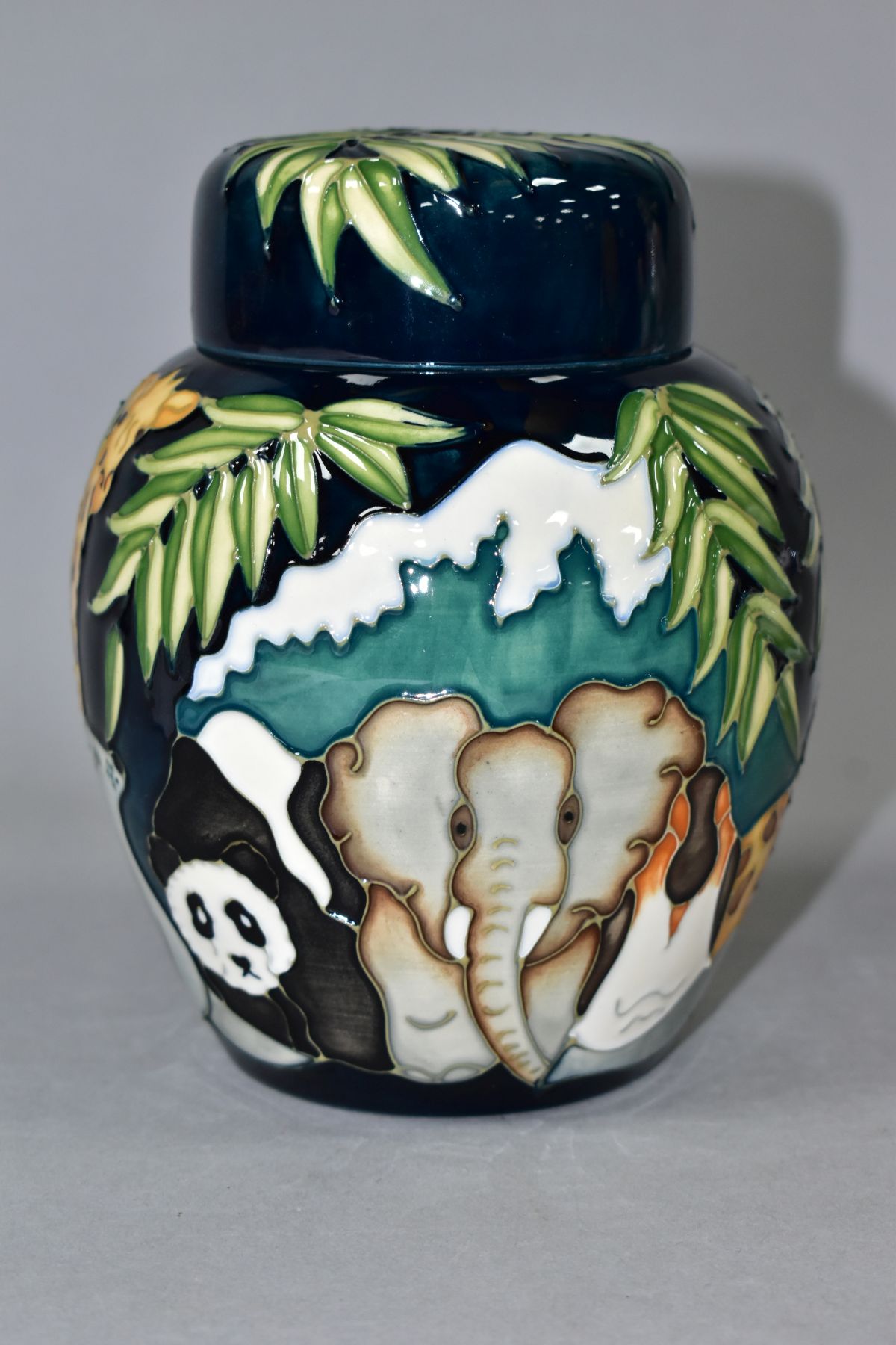 A MOORCROFT POTTERY GINGER JAR, Noahs Ark designed by Rachel Bishop exclusively for Members - Image 2 of 8