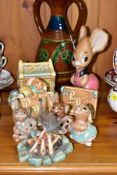 PENDELFIN RABBITS AND ACCESSORIES ETC, comprising a limited edition 'Wooden Hut' signed by J