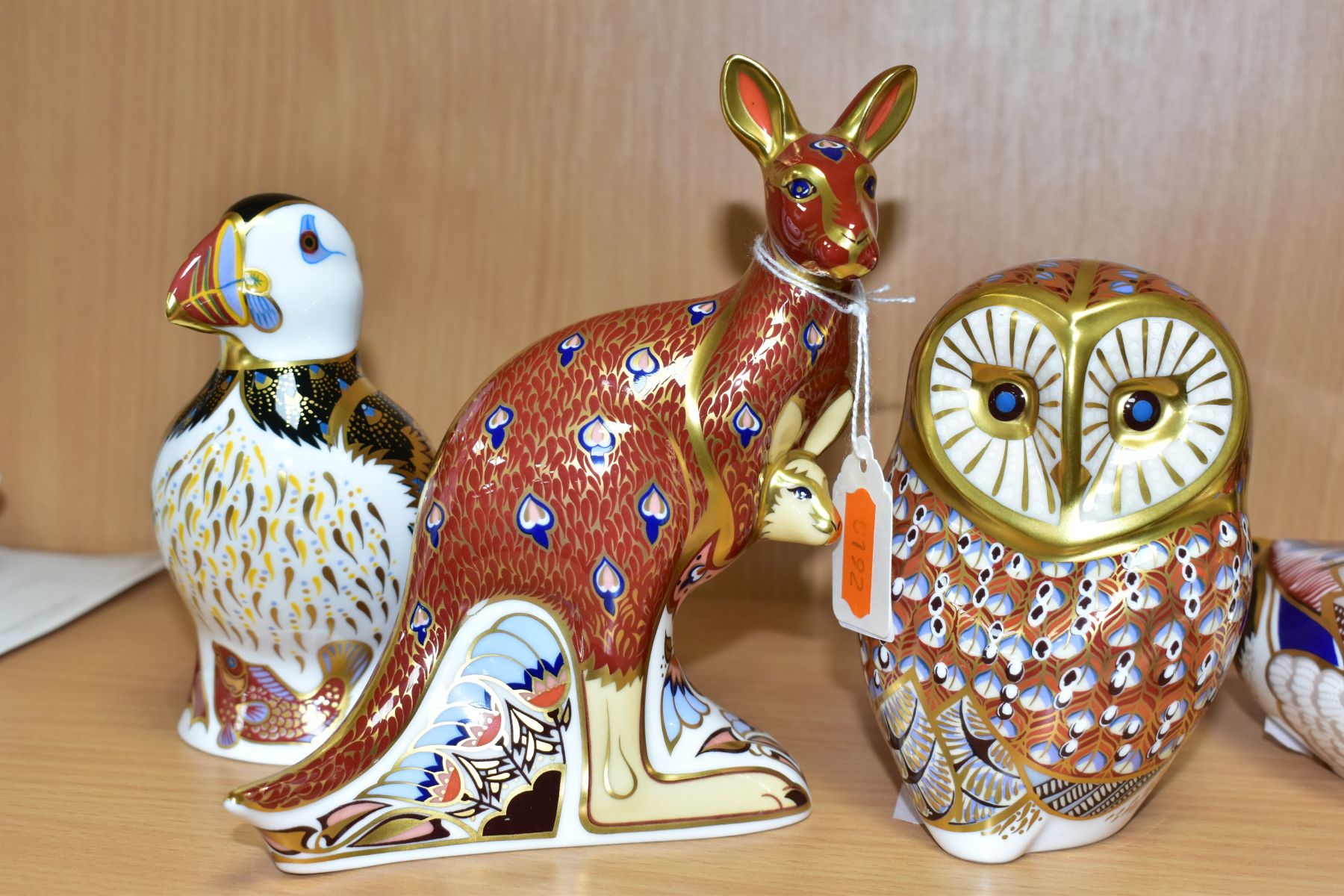 FIVE ROYAL CROWN DERBY SECONDS PAPERWEIGHTS, comprising Kangaroo from Australian Collection, Puffin, - Image 5 of 9
