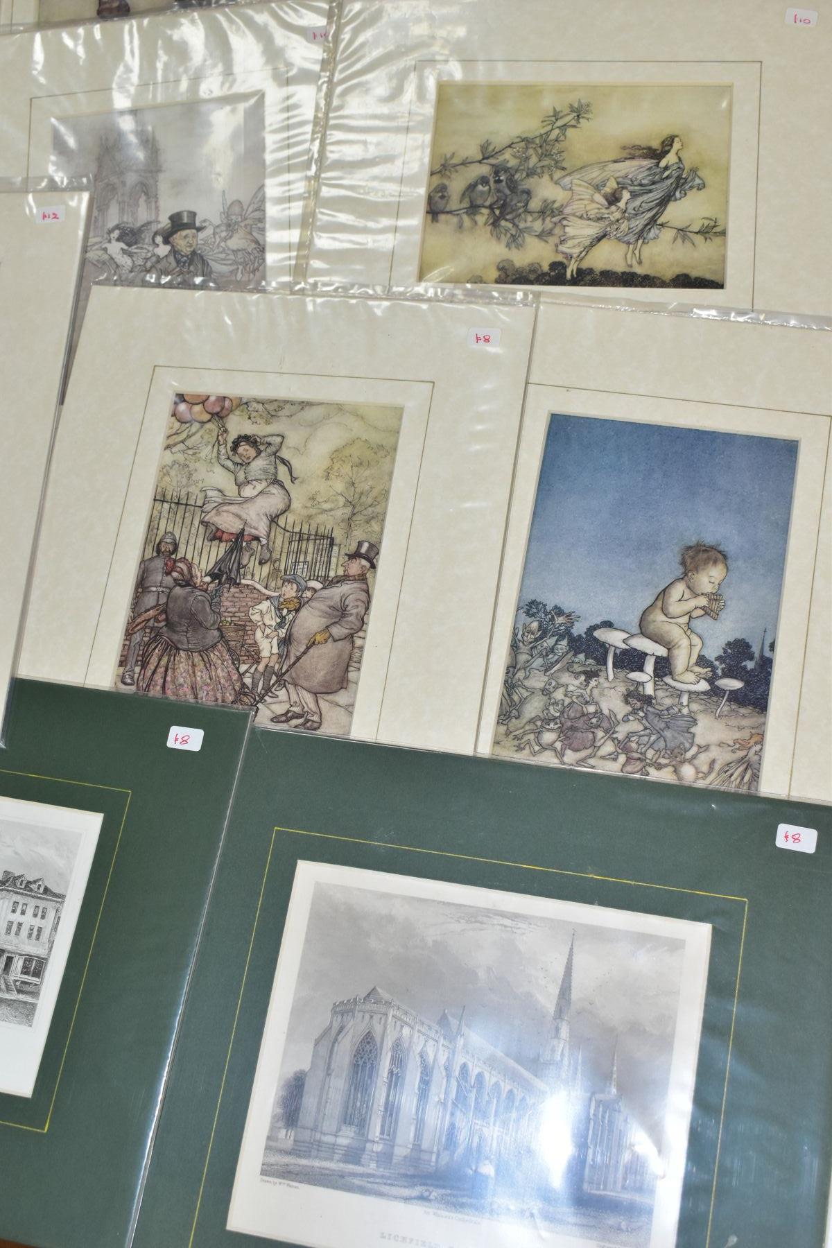 PRINTS, a collection of twenty mounted antique prints comprising ten Arthur Rackham prints from ' - Image 2 of 4