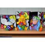 THREE BOXED BRITTO DISNEY FIGURES/MONEY BANK, comprising Winnie the Pooh no 4033896, height 18cm,