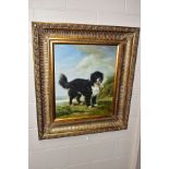 A LATER 20TH CENTURY FULL LENGTH PORTRAIT OF A DOG, painted in a 19th century style, unsigned, oil