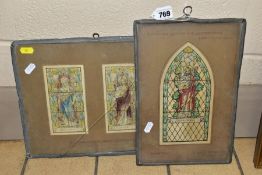 THREE WATERCOLOUR DESIGNS FOR STAINED GLASS WINDOWS, comprising two designs for Seymour