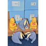 FIVE ENESCO/BORDER FINE ARTS STUDIO DISNEY CLASSIC POOH MONEY BANKS, comprising five resin,