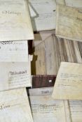 INDENTURES, a collection of approximately 100 legal documents dating from 1835 - 1900 and