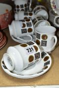 A 1960S/1970S SHERIDEN CHINA FOURTEEN PIECE PART TEASET, WITH TWO SETS OF DRINKING GLASSES, Sheriden