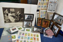 DECORATIVE ITEMS ETC, TO INCLUDE BROOKE BOND DISNEY COLLECTORS CARDS, one set framed, two sets