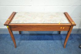 A MAHOGANY DUET PIANO STOOL