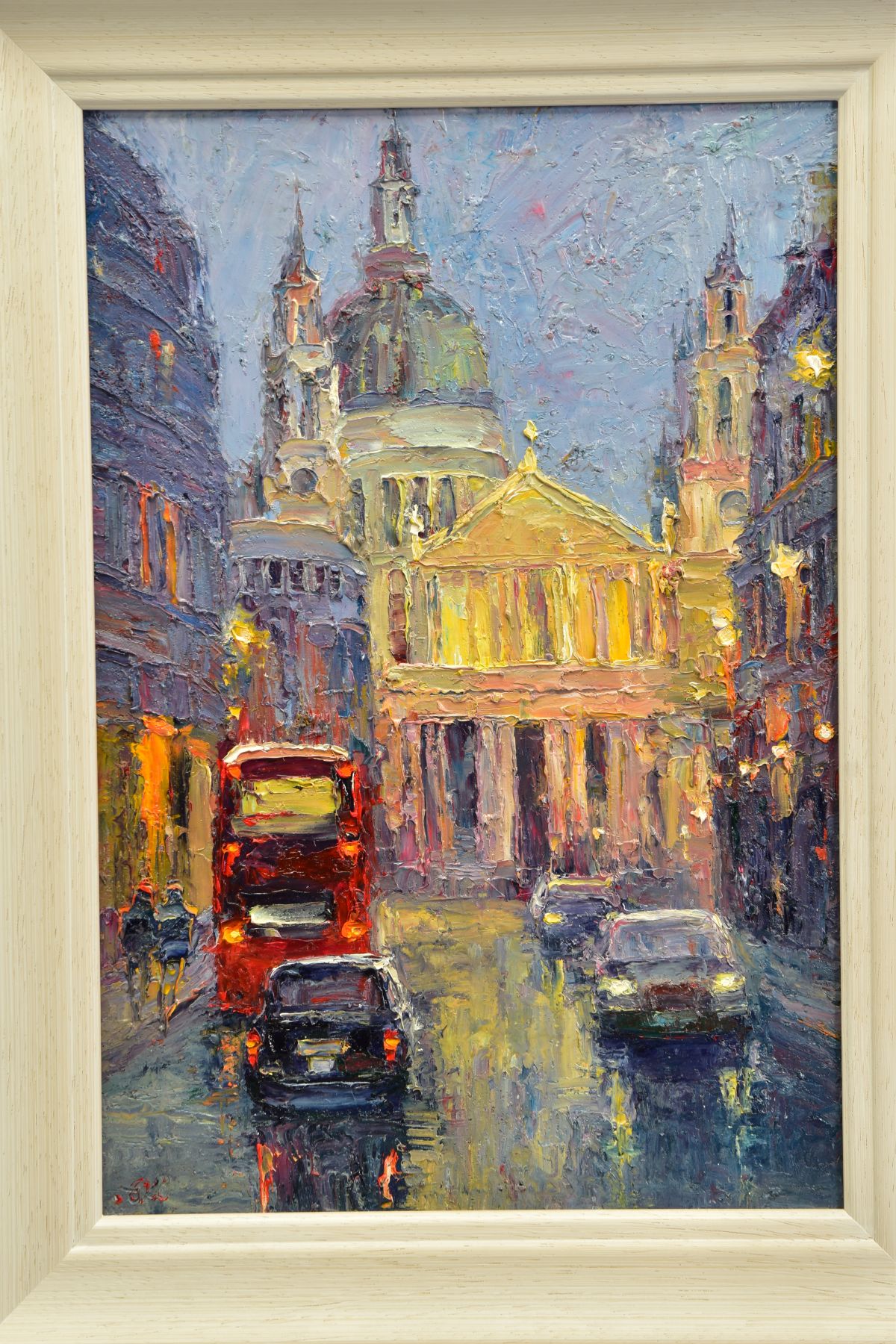 LANA OKIRO (UKRAINE CONTEMPORARY), 'St PAULS CATHEDRAL AT NIGHT', a London cityscape, signed - Image 2 of 6