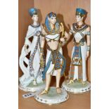 THREE WEDGWOOD LEGENDS OF THE NILE FIGURINES, comprising Nefertiti 659/9500 height 25.5cm (one