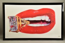 RORY HANCOCK (WALES 1987)'ROCK CANDY', a signed limited edition print of a mouth and a diamond ring,