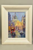 LANA OKIRO (UKRAINE CONTEMPORARY), 'St PAULS CATHEDRAL AT NIGHT', a London cityscape, signed