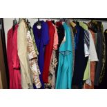 THIRTY FOUR PIECES OF VINTAGE CLOTHING, to include dresses, skirts, jackets, knitwear and suits in a