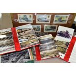 A QUANTITY OF COLOUR POSTCARD SIZE RAILWAY PHOTOGRAPHS, majority are 1980's and 1990's views of