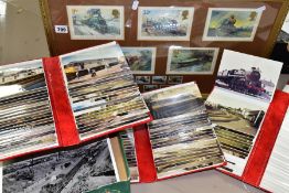 A QUANTITY OF COLOUR POSTCARD SIZE RAILWAY PHOTOGRAPHS, majority are 1980's and 1990's views of