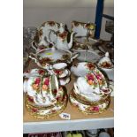 FORTY PIECES OF ROYAL ALBERT OLD COUNTRY ROSES TEA AND DINNER WARES, comprising a tureen, teapot (