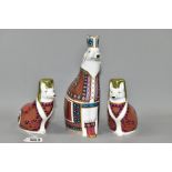 THREE ROYAL CROWN DERBY NATIONAL DOG PAPERWEIGHTS, comprising two Corgi, both with scratches through