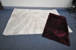 TWO DUNELM MILL RUGS the first is a Slumber Swirl in Natural and ivory 160cm x 230cm the second is